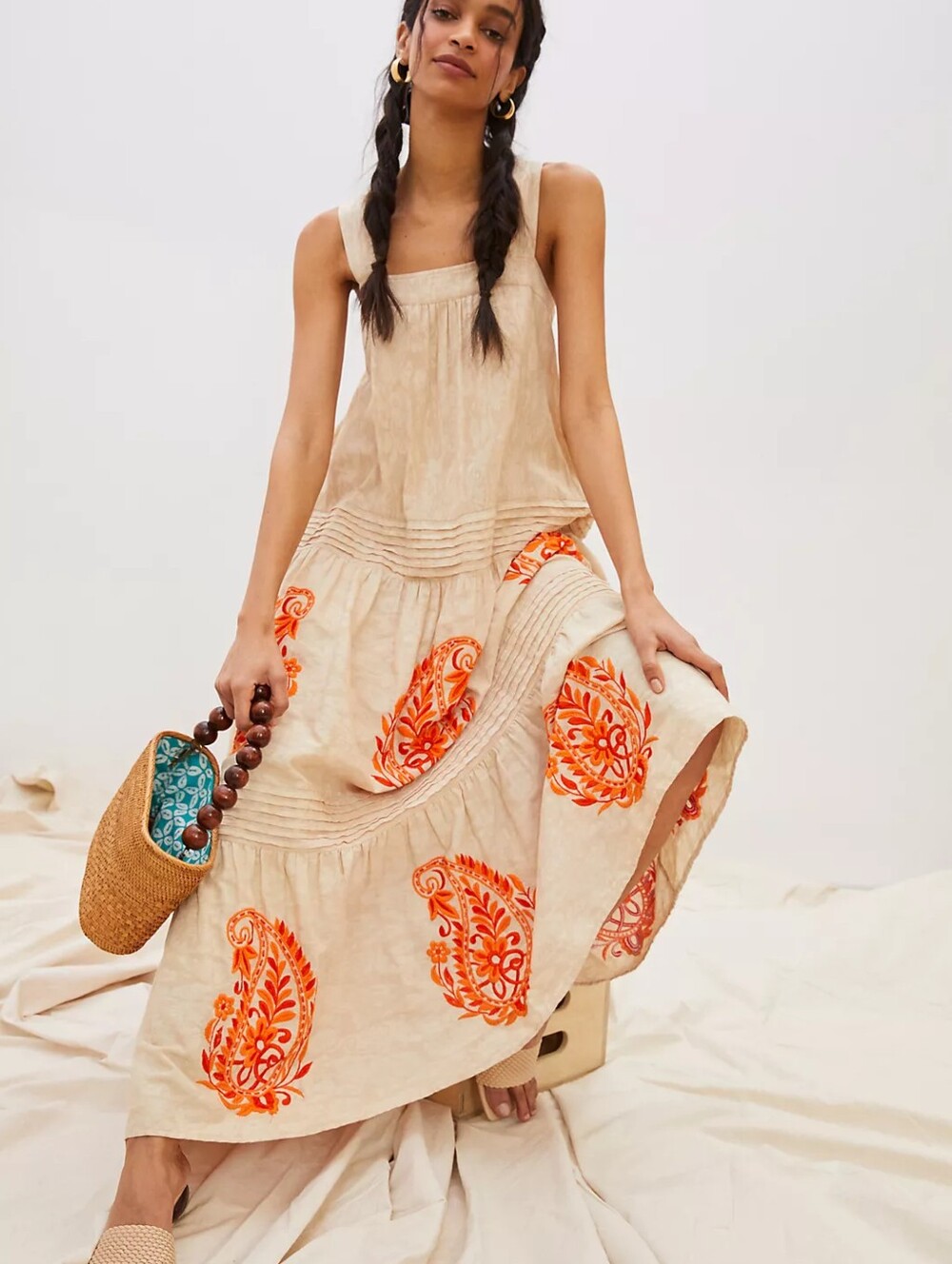 Anthropologie Felicity Embroidered Maxi Dress